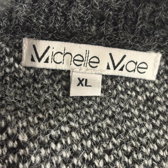 Michelle Mae Charcoal and Cream Snowflake Holiday Sweater - Picture 5 of 7